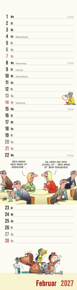 Innenansicht von „Uli Stein Streifenkalender 2027: Monatskalender für die Wand“