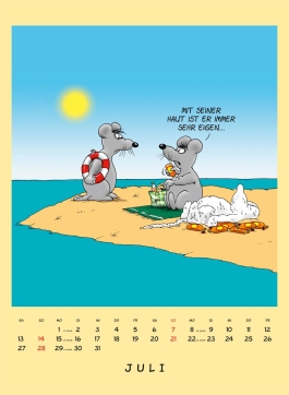 Uli Stein Tierisch großer Kalender 2024: Monatskalender für die Wand im Großformat