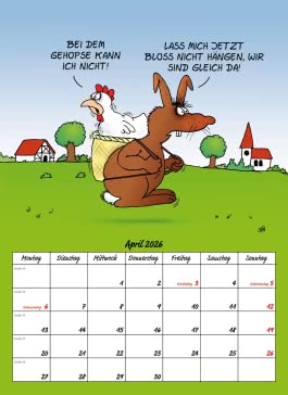 Innenansicht von „Uli Stein Tierische Zeiten 2026: Monatskalender für die Wand“