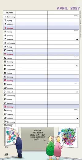 Innenansicht von „Uli Stein Timer für zwei 2027: Monatskalender für die Wand“
