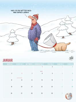 Viel Spaß im neuen Jahr 2026 mit Uli Stein by CheekYmouse: Monatsplaner mit komplett neuen Cartoons