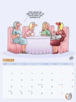 Viel Spaß im neuen Jahr 2026 mit Uli Stein by CheekYmouse: Monatsplaner mit komplett neuen Cartoons