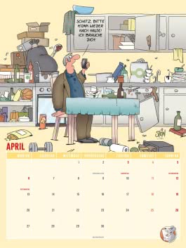Viel Spaß im neuen Jahr 2026 mit Uli Stein by CheekYmouse: Monatsplaner mit komplett neuen Cartoons
