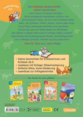 LESEMAUS zum Lesenlernen Sammelbände: Die schönsten Bauernhoftier-Silben-Geschichten