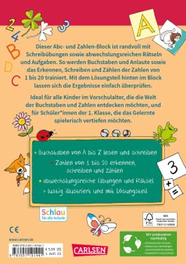 Schlau für die Schule: Mein bunter ABC- und Zahlen-Block