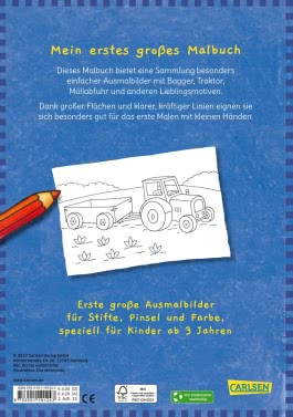 Mein erstes großes Malbuch: Große Fahrzeuge : Malen ab 3 Jahren