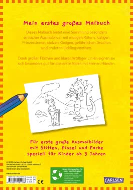 Ausmalbilder für Kita-Kinder: Mein erstes großes Malbuch: Märchen: Malen ab 3 Jahren