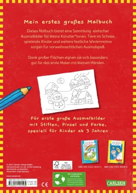 Ausmalbilder für Kita-Kinder: Mein erstes großes Malbuch: Weihnachten