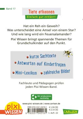 Pixi Wissen 30: Tiere erkennen