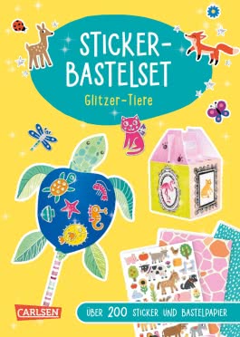 Bastelspaß für Kinder: Sticker-Bastelset: Glitzer-Tiere