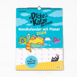 Dicke Katze and Friends - Wandkalender mit Planer 2024
