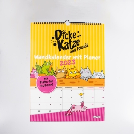 Dicke Katze and friends Wandkalender mit Planer 2023