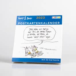 Hauck & Bauer Postkartenkalender 2023: Cartoons zum Aufstellen und Verschicken