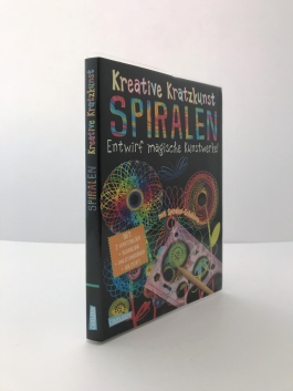Kreative Kratzkunst: Spiralen: Set mit 7 Kratztafeln, Spirograph, Anleitungsbuch und Holzstift