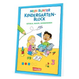 Mein bunter Kindergarten-Block: Rätseln, malen, kombinieren