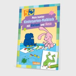 Mein bunter Kindergarten-Malblock mit Elefant und Hase
