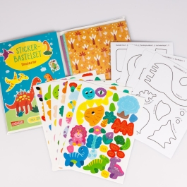 Bastelset für Kinder: Sticker-Bastelset: Dinosaurier