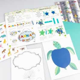 Bastelset für Kinder: Sticker-Bastelset: Glitzer-Tiere