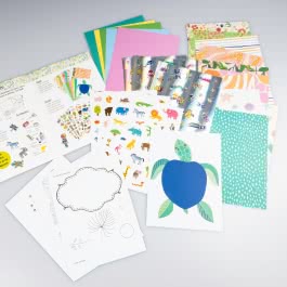 Bastelset für Kinder: Sticker-Bastelset: Glitzer-Tiere