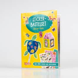 Bastelset für Kinder: Sticker-Bastelset: Glitzer-Tiere