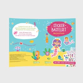 Bastelset für Kinder: Sticker-Bastelset: Meerjungfrauen