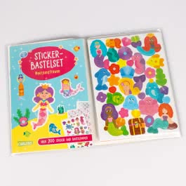 Bastelset für Kinder: Sticker-Bastelset: Meerjungfrauen