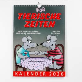 Uli Stein Tierische Zeiten 2026: Monatskalender für die Wand