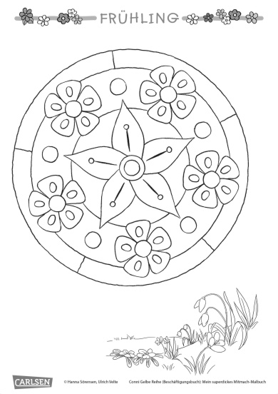 Ausmalbild Frühlings-Mandala