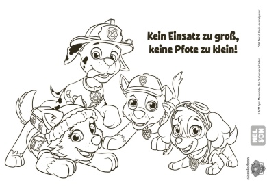 Ausmalbild PAW Patrol im Einsatz