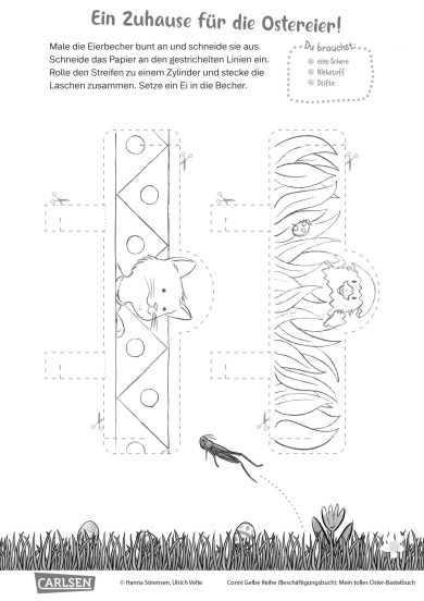 Bastelidee Ostern Eierbecher aus Papier