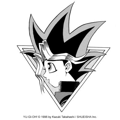 Yugi Muto im Profil in schwarz-weiß