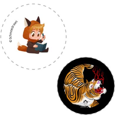 Manga Buttons Simone Grünewald und Dominik Jell