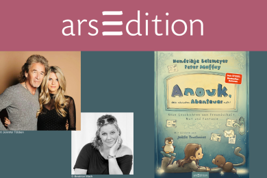 „Anouk, dein nächstes Abenteuer ruft“ – Das Bestseller-Paar Hendrikje Balsmeyer und Peter Maffay signiert gemeinsam mit der Illustratorin Joëlle Tourlonias.