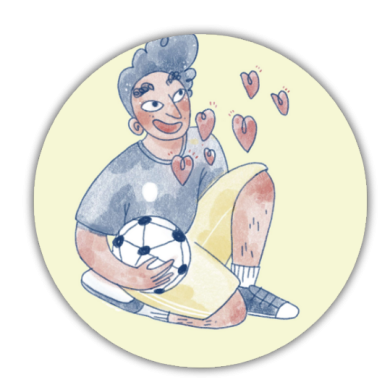 Auf dem Bild sieht man einen Mann mit einem Fußball