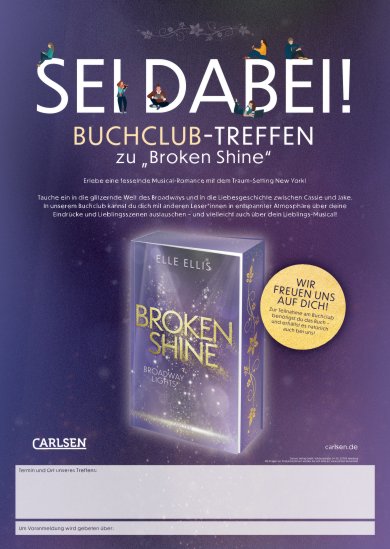 Download eines Posters zur Ankündigung des Buchclubs zu Broken Shine