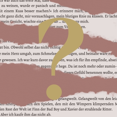 Goldenes Fragezeichen auf rosa Hintergrund