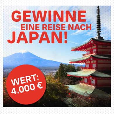 Bild von Japan mit Gewinnspiel-Hinweis
