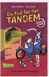 Cover von „Ein Fall für das Tandem: Der schwarze Rasputin, Rätselkrimi ab 9 Jahren (Detektivgeschichte mit Wimmel-, Such- und Denkrätseln zum Knobeln und Lösen des Falls)“