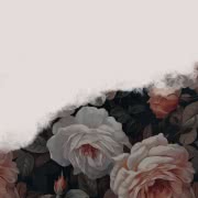 Blumen wie auf einem Ölgemälde und unterschiedliche Papiertexturen